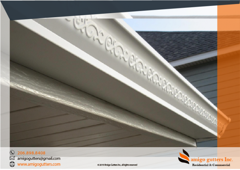 Embossed gutters close look White_Amigo gutters